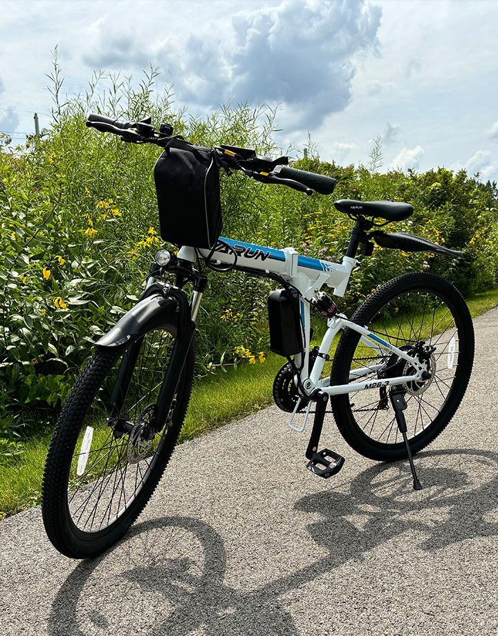 The varun mountain ebike on the road